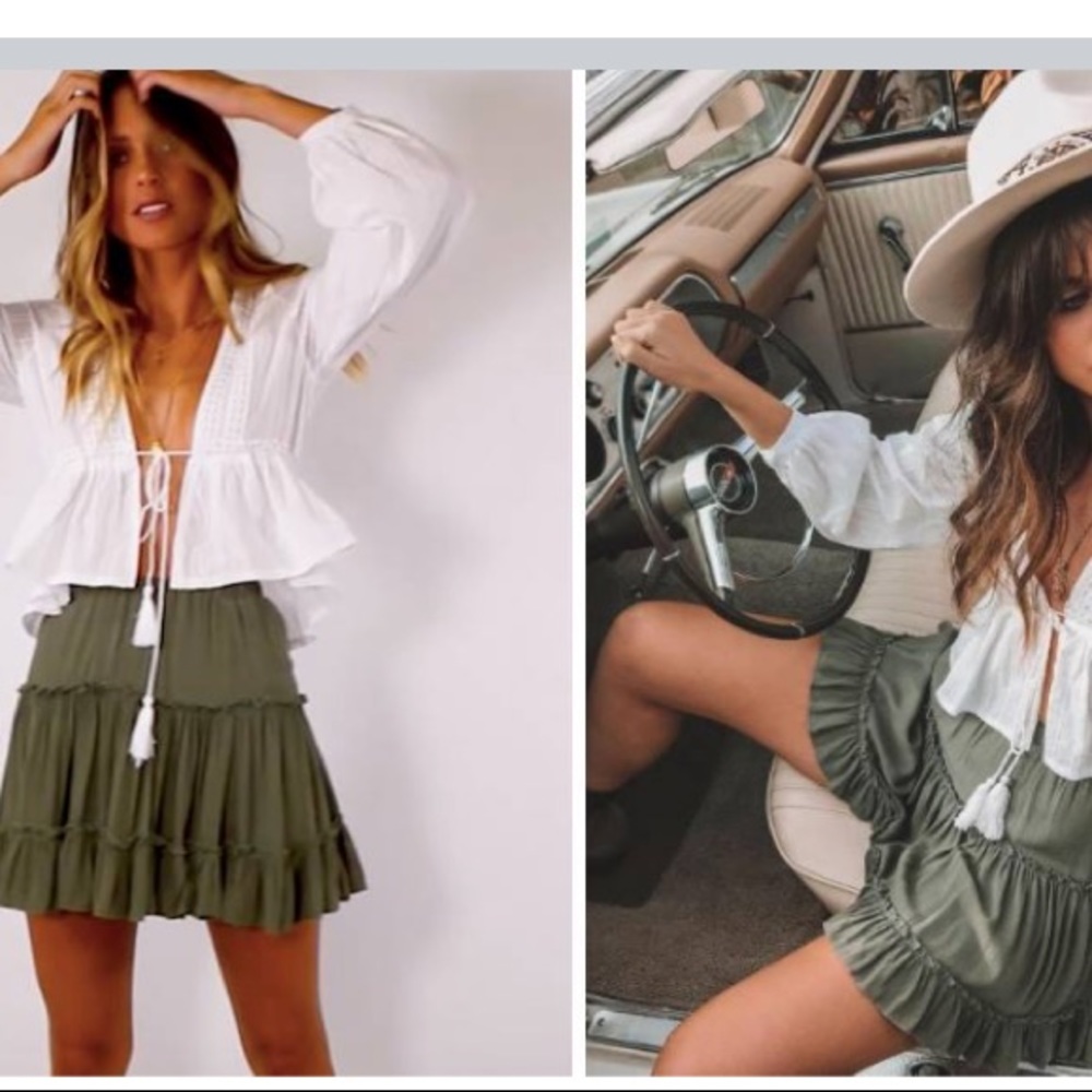 Army green skirt